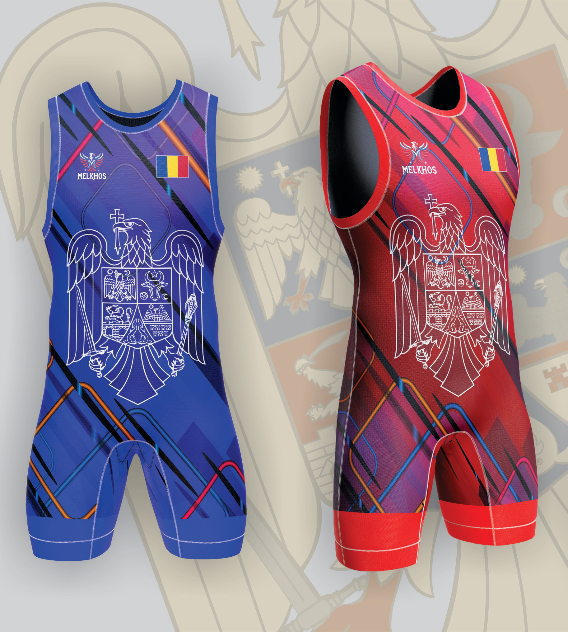 Romania Red & Blue Singlet Combo - Melkhos