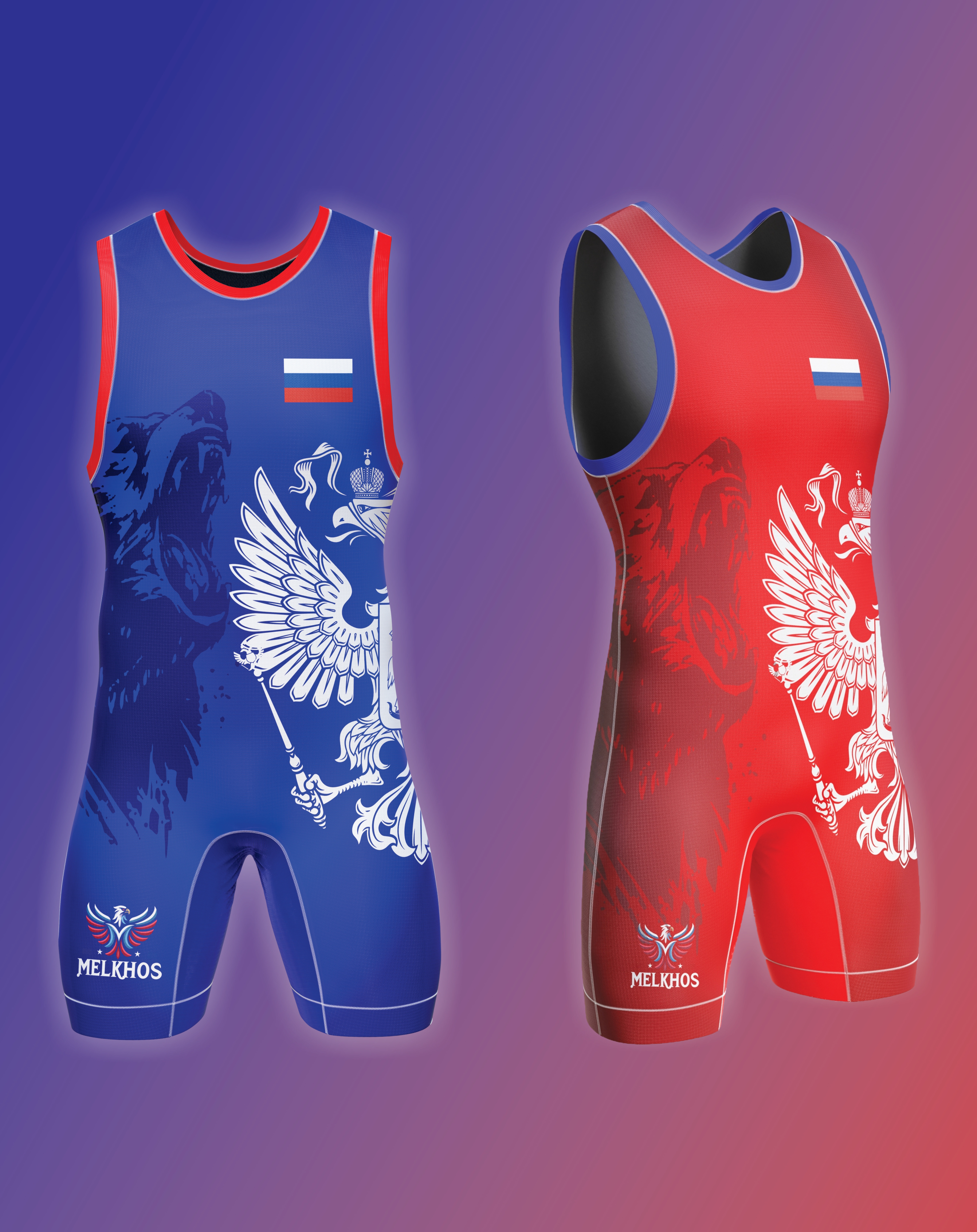 Russia Red & Blue Singlet Combo - Melkhos