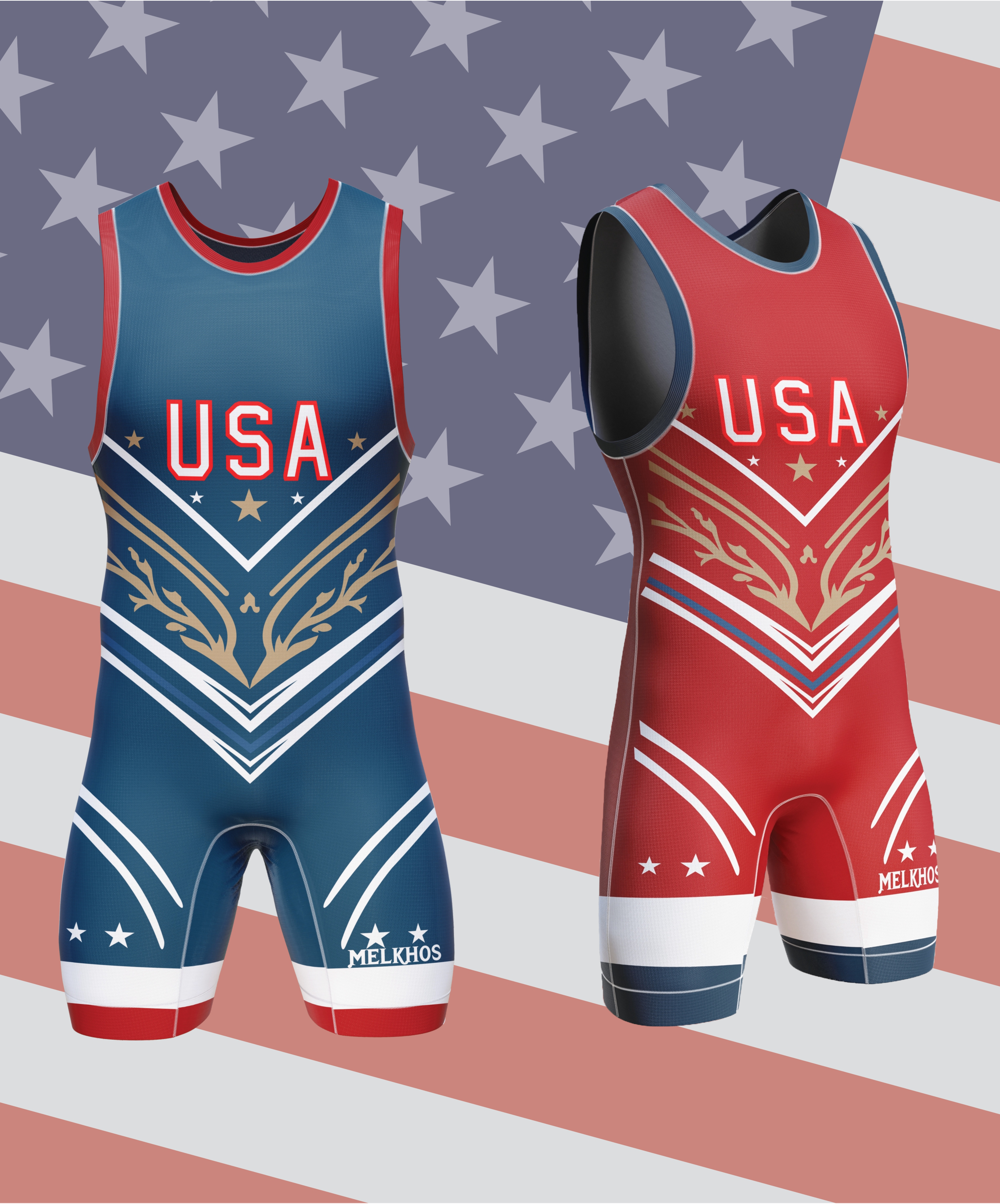 USA Red & Blue Singlet Combo - Melkhos